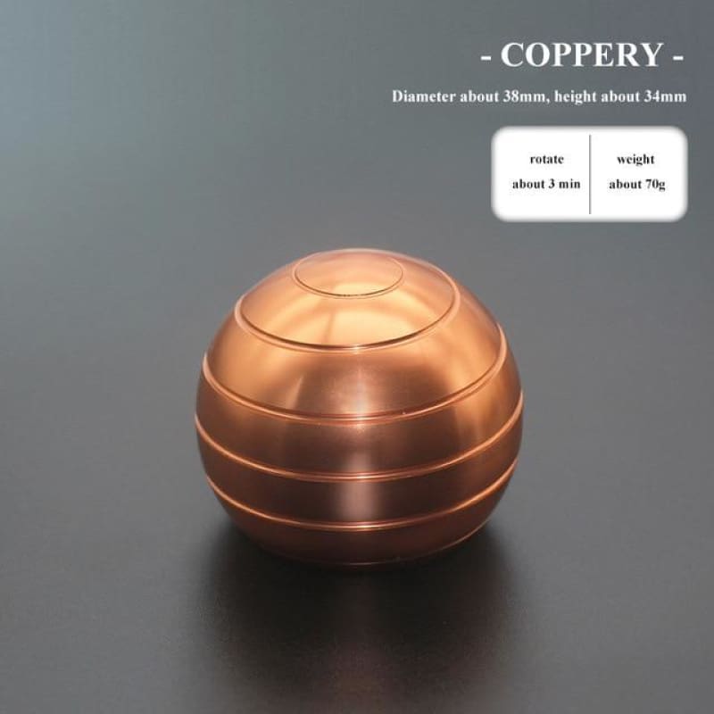 FlySpinner Ball - Boule rotatif gyroscope cinétique rond métal - Coppery