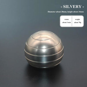 FlySpinner Ball - Boule rotatif gyroscope cinétique rond métal - Silver